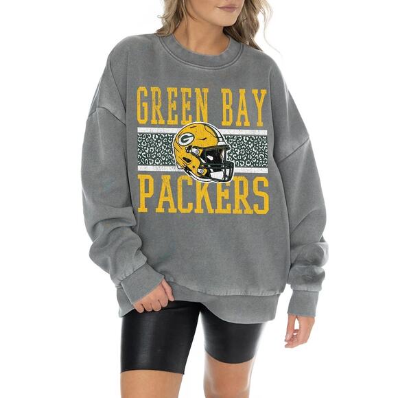 Women's Green Bay Packers Gameday Couture Gray Oversized Crewneck Sz XL - Picture 2 of 4